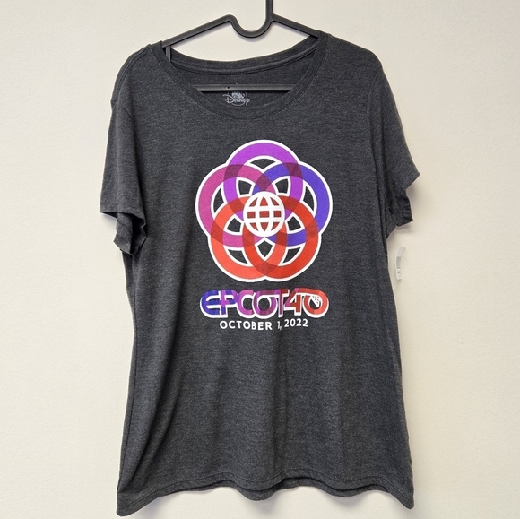 Disney Epcot 40th Anniversary Day T-shirt Charcoal Gray XL - Picture 1 of 6